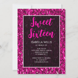 Invitation Parties scintillant étincelante rose chaud Sweet 1