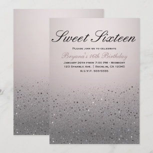 Invitation Parties scintillant étincelante rose vif Douce 16 