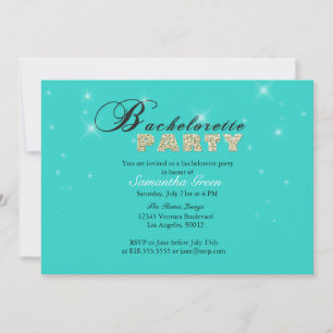 Invitation Parties scintillant étincelante Turquoise Bachelor