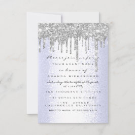 Invitation Parties scintillant étincelle gouttes d'argent ble