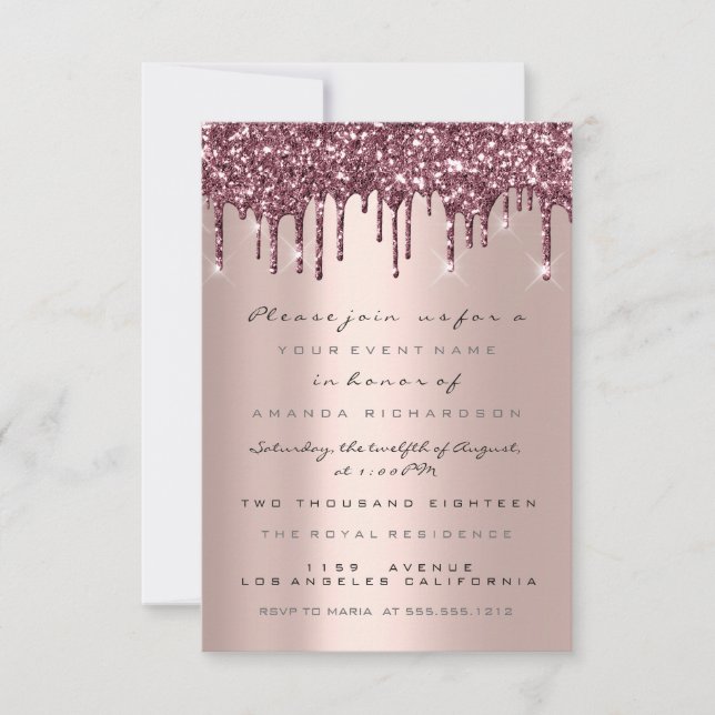 Invitation Parties scintillant étincelle Rose  Gold Bridal Sw (Devant)