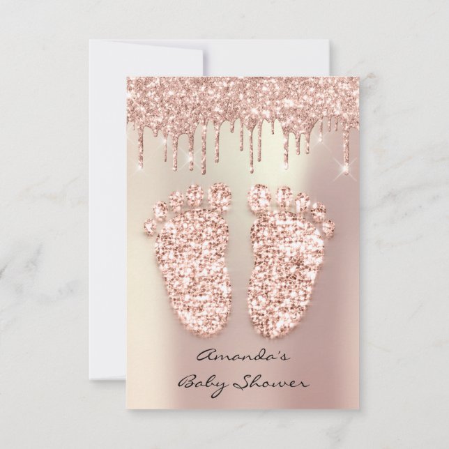 Invitation Parties scintillant étincelle Rose Gold GreyBaby D (Dos)