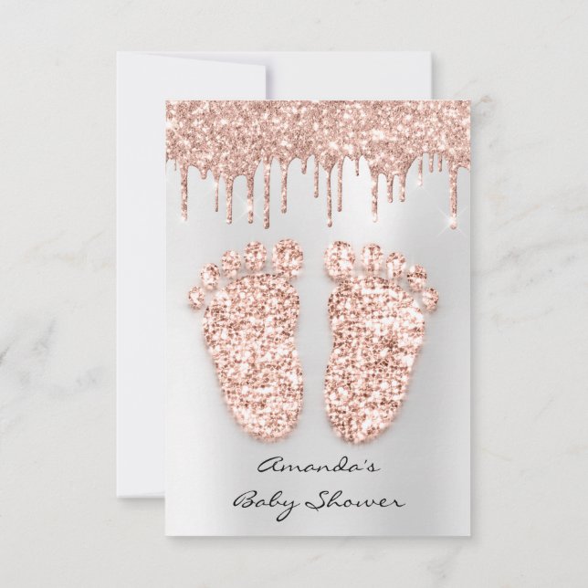 Invitation Parties scintillant étincelle Rose GreyPieds de do (Dos)