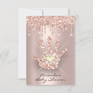 Invitation Parties scintillant étincelle Rose Nouveau bébé  m