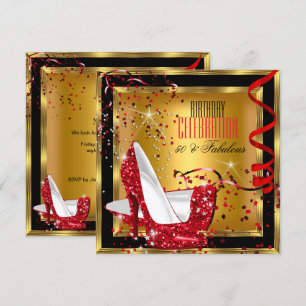 Invitation Parties scintillant fabuleuse Rouge talons hauts O