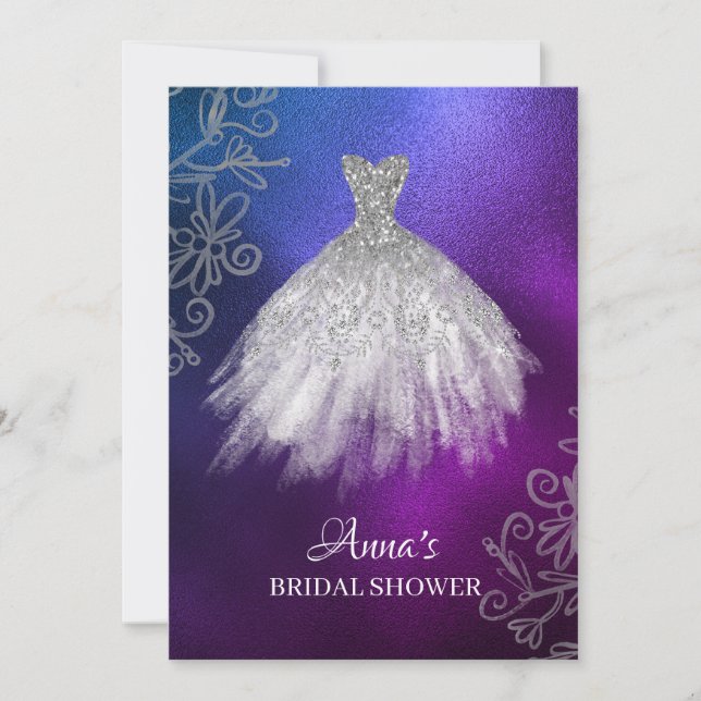 Invitation *~* Parties scintillant Fête des mariées blanche r (Devant)