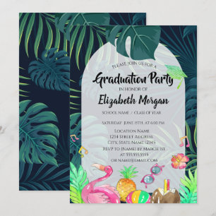 Invitation Parties scintillant Feuille Palm Casquette, Diplôm