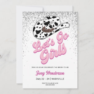 Invitation Parties scintillant Filles du week-end Bachelorett