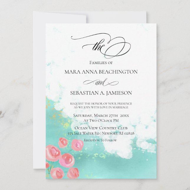 Invitation *~* Parties scintillant Fleurs Monnaie Abstraite m (Devant)