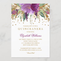 Parties scintillant florale Amethyst Quinceanera I
