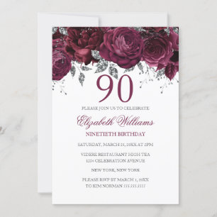 Invitation Parties scintillant florale Sparkling Bourgogne 90