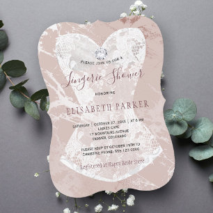 Invitation Parties scintillant floue marbre et douche de ling