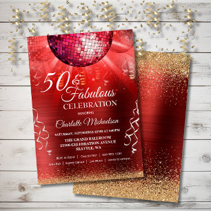 Invitation Parties scintillant Glam 50 et Fabulous Red Disco