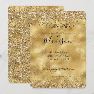 Invitation Parties scintillant Glam Or Sparkle Confetti