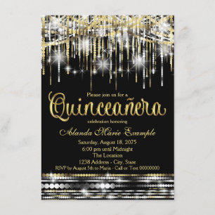 Invitation Parties scintillant Glam Sparkle de Quinceanera no
