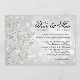 Invitation Parties scintillant Glamor Luxe Bokeh Mariage gl