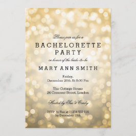 Invitation Parties scintillant Gold de la Bachelorette Party