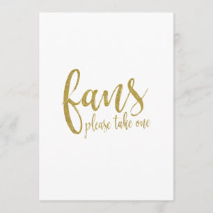 Invitation Parties scintillant Gold Fans Connexion Mariage ab