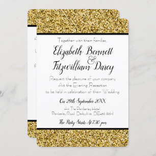 Invitation Parties scintillant Gold Faux