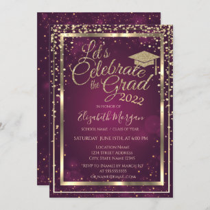 Invitation Parties scintillant Graduation Cap Diamants Étoile