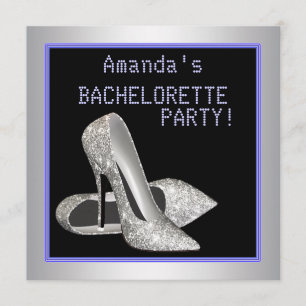 Invitation Parties scintillant Haut talons Purple Bachelorett