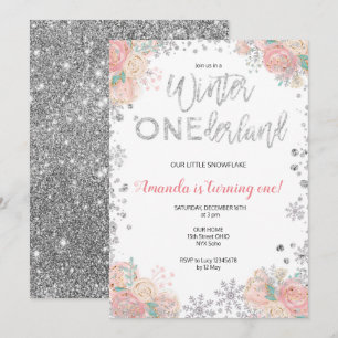 Invitation Parties scintillant hiver ONE derland Neige Annive