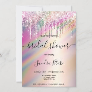 Invitation Parties scintillant Holographique Arc-en-ciel : Fê