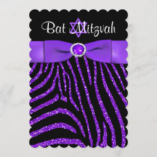 Invitation Parties scintillant IMPRIMÉE RIBBON Zebra Invitati