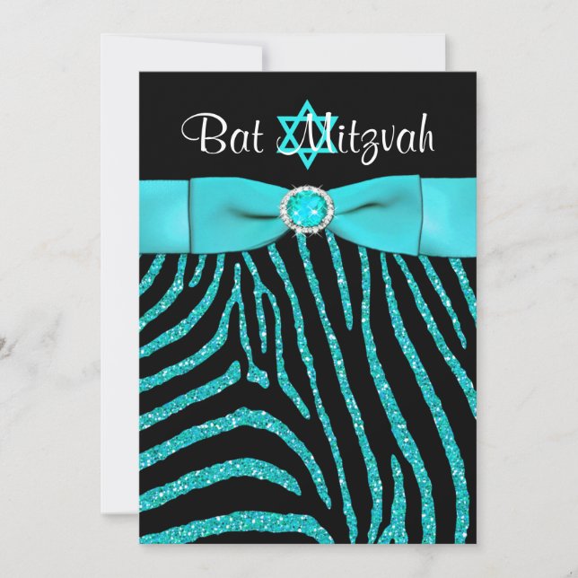 Invitation Parties scintillant IMPRIMÉE RIBBON Zebra Invitati (Devant)