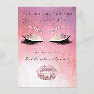 Invitation Parties scintillant Lèvres rose Peinture Douce nup