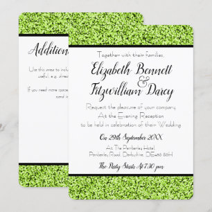 Invitation Parties scintillant Lime Green Faux Soirée Invitat