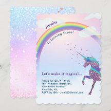 Parties scintillant Magique Unicorn, Rainbow & Sta