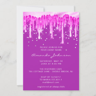 Invitation Parties scintillant  Mariage nuptiale bleu rose Fu