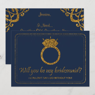 Invitation Parties scintillant Marine & Gold  Serez-Vous Ma P