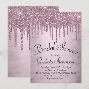 Invitation Parties scintillant Mauve de dérive   Douche en fo