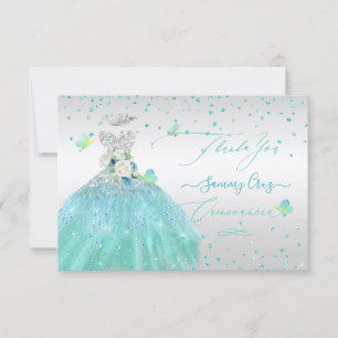 Invitation Parties scintillant Merci Quinceanera Turquois arg