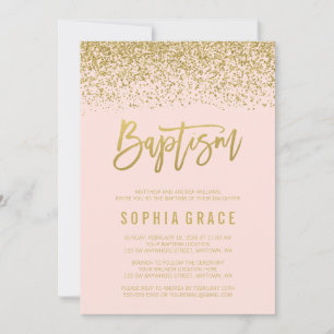 Invitation Parties scintillant moderne Blush Pink Gold Faux I