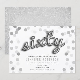 Invitation Parties scintillant moderne des ballons d'argent 6