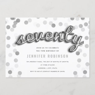 Invitation Parties scintillant moderne des ballons d'argent d