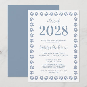 Invitation Parties scintillant moderne Dusty Blue Empreintes 