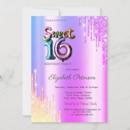 Invitation Parties scintillant moderne Ombre Violet Drips Bal
