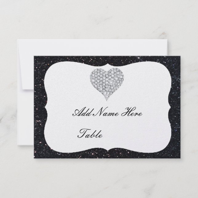 Invitation Parties scintillant noire Carreau Carreau Cartable (Devant)