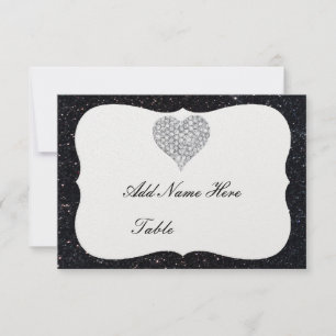 Invitation Parties scintillant noire Carreau Carreau Cartable