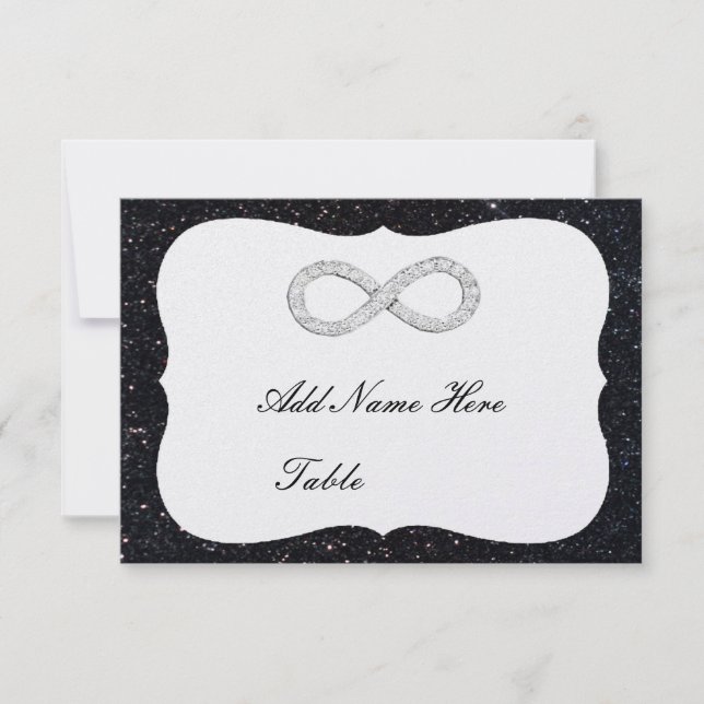 Invitation Parties scintillant noire Diamant Infinie Table Ca (Devant)
