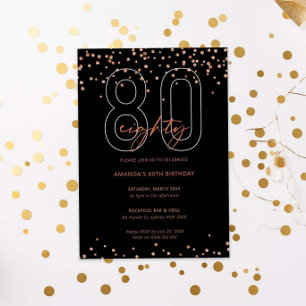Invitation parties scintillant noire et or rose scintillent 8