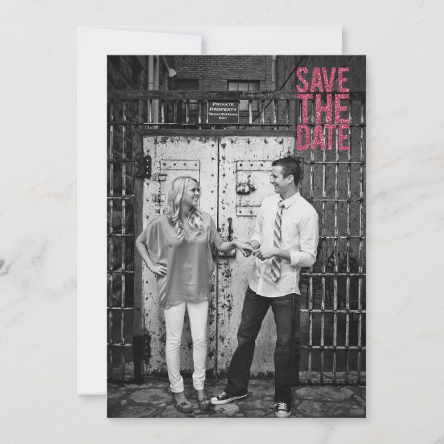 Invitation Parties scintillant noire et rose Enregistrer la d (Devant)