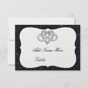 Invitation Parties scintillant Noire Infinity Table de Coeur 