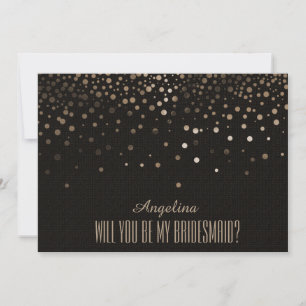 Invitation Parties scintillant noire Seras-tu ma servante d'h