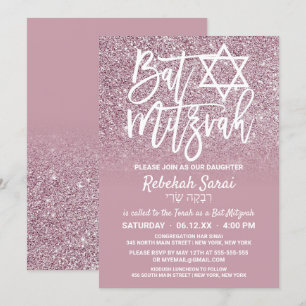Invitation Parties scintillant Ombre de Dusty Rose Gold Pink
