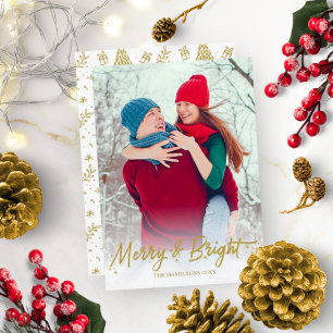 Invitation Parties scintillant Or Calligraphie Photo Joyeux E